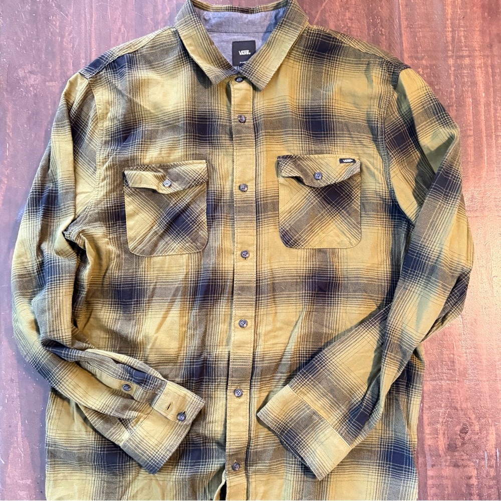 Vans Olive Larkspur Plaid Flannel Shirt - XL